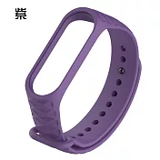 【DR.Story】小米手環4矽膠超耐磨菱格紋手環紫色