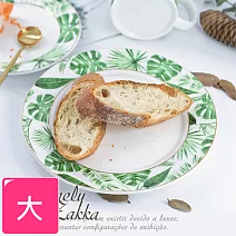 【Homely Zakka】北歐創意輕奢風熱帶植物金邊陶瓷餐具_大圓平盤