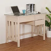 《Homelike》花崎三抽實木書桌(含玻璃) 電腦桌 辦公桌 工作桌 專人配送安裝