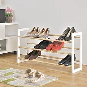 H&R安室家 台製可堆疊大容量鞋架 SH78Y白/淺木紋