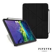 PIPETTO Origami Pencil iPad Air 10.9吋 (2020) 多角度多功能保護套(內建筆槽)-黑色