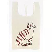 日本極簡風格100%純棉狗狗貓咪系列收納環保購物袋-虎斑喵