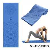 【Leader X】波羅多柔細雙面絨 速乾防滑瑜珈鋪巾(藏青之荷)