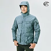 ADISI 男二件式防水透氣保暖外套(內件羽絨) AJ2021015 (S-2XL) (超撥水 防風 鴨絨 FP600 戶外機能)M復古藍/深藍