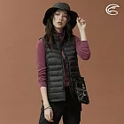 ADISI 女輕量超撥水羽絨背心AV2021038 (S-2XL) (防潑水 白鴨絨 FP700 戶外機能)S霧黑