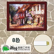 【酷蛙創意】客製復古木紋108片拼圖框(8色)-470紅木
