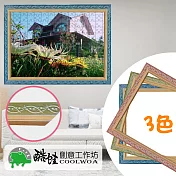 【酷蛙創意】客製花漾實木2000片拼圖框(3色) -4031粉藍