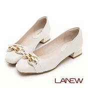 【LA NEW】SO Lite 彈力減壓低跟淑女鞋(女2250440)25cm米白