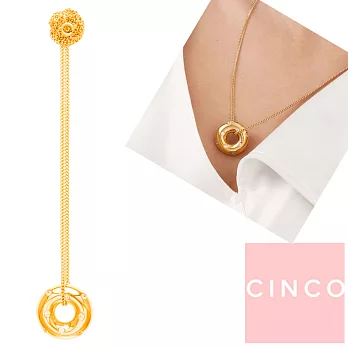 CINCO 葡萄牙精品 Maira necklace 925純銀鑲24K金 甜甜圈項鍊 鑲鑽立體款