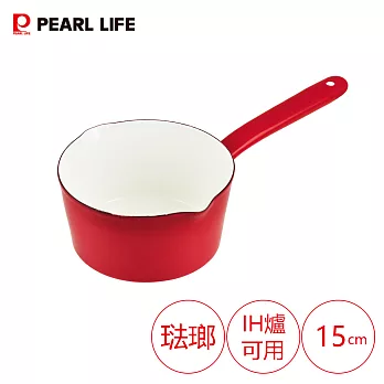 【日本Pearl】日本琺瑯雪平鍋15cm紅