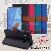 GENTEN for REALME X7 5G 自在文青風支架皮套桃