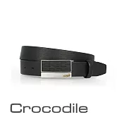 【Crocodile】鱷魚皮件 真皮皮件 32mm打洞休閒 真皮皮帶 0101-40051 36 黑色