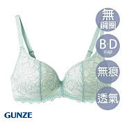 【日本GUNZE】透氣無痕無鋼圈內衣-淺藍(JB6010-GRN)36/80B淺藍
