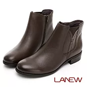 【LA NEW】低跟淑女短靴(女2260489)22.5cm淺咖