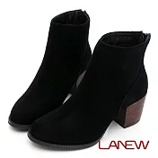 【LA NEW】知性簡約麂皮淑女短靴(女2260487)22.5cm黑