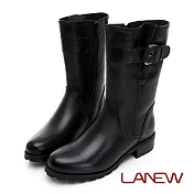 【LA NEW】率性百搭中筒靴(女2260485)22.5cm黑