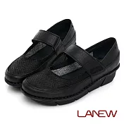 【LA NEW】氣墊手縫休閒鞋 娃娃鞋(女2260255)22.5cm黑