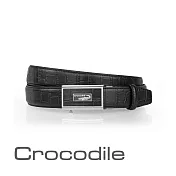 【Crocodile】鱷魚皮件 真皮皮件 義大利進口牛皮 32mm自動扣式皮帶 0101-42005-01 36 黑色