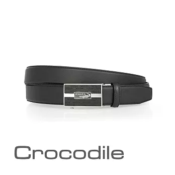 【Crocodile】鱷魚皮件 真皮皮件 義大利進口牛皮 32mm自動扣式皮帶 0101-42006-01 36 黑色