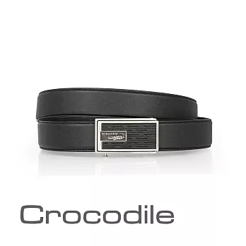 【Crocodile】鱷魚皮件 真皮皮件 義大利進口牛皮 32mm自動扣式皮帶 0101-42009-01 36 黑色