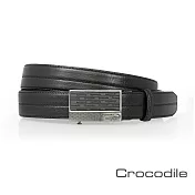 【Crocodile】鱷魚皮件 真皮皮件 32mm自動扣皮帶 0101-42011-0136 36 黑色
