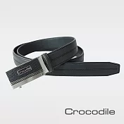 【Crocodile】鱷魚皮件 真皮皮件 32mm自動扣皮帶 0101-42015-0136 36 黑色