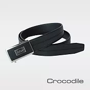 【Crocodile】鱷魚皮件 真皮皮件 32mm自動扣皮帶 0101-42018-0142 42 黑色
