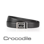 【Crocodile】鱷魚皮件 真皮皮件 32mm打洞休閒 真皮皮帶 0101-40111 38 黑色