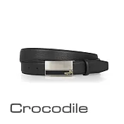 【Crocodile】鱷魚皮件 真皮皮件 32mm打洞休閒 真皮皮帶 0101-40071 36 黑色