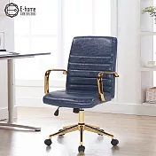 E-home Lucas盧卡斯時尚高背鍍金電腦椅-兩色可選 藍色