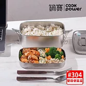 【CookPower鍋寶】不鏽鋼雙層便當盒 SSB-61500