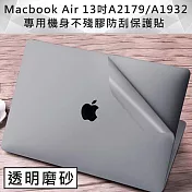 全新 MacBook Air 13吋A2179/A1932專用機身保護貼(透明磨砂)