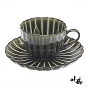 日本製 美濃燒小兵窯陶瓷咖啡杯盤- 綠