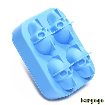 Bargogo 4格骷髏頭造型矽膠製冰盒(可當副食品分裝盒)2入