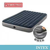 【INTEX】經典海軍藍(電池式幫浦+腳踏幫浦)-雙人加大充氣床-寬152cm 15010080(64783)