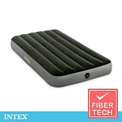 【INTEX】經典單人加大(fiber-tech)充氣床墊(綠絨)-寬99cm(64107)