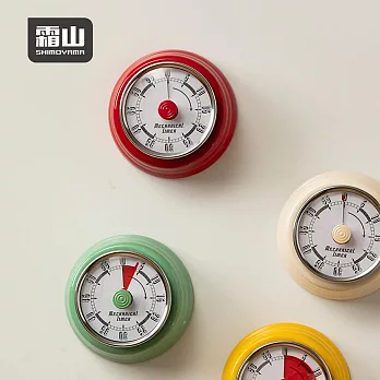 【日本霜山】美式復古造型磁吸機械式計時器(免電池)-  熱情紅