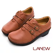【LA NEW】DCS舒適動能 多密度氣墊手縫休閒鞋(女2270206) 22.5cm 紅褐