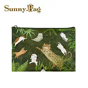 SunnyBag x 貓小姐Ms.Cat-萬用收納袋(中)_石虎與貓的森林遊戲