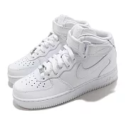 Nike 休閒鞋 Air Force 1 07 Mid 女鞋 經典款 AF1 皮革 質感 簡約 球鞋 穿搭 白 DD9625100 22.5cm WHITE/WHITE-WHITE