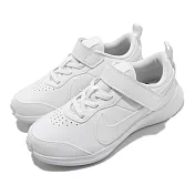 Nike 休閒鞋 Varsity Leather 童鞋 皮革 簡約 魔鬼氈 舒適 穿搭 中童 全白 CN9393101 20.5cm WHITE/WHITE-WHITE