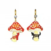 Les Nereides 小紅帽與大野狼蘑菇精雕耳飾