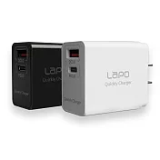 【LAPO】PD+QC 18w 快充雙孔USB旅充頭/充電頭(W49042) 白色