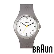 BRAUN德國百靈 經典簡約矽膠錶 防水運動錶 灰色 (45mm/BN0111WHGYG)