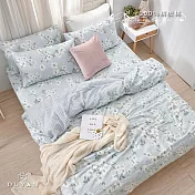 《DUYAN 竹漾》台灣製 100%精梳棉單人床包二件組-晨霧雲花