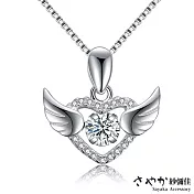 【Sayaka紗彌佳】天使之翼愛心造型鑲鑽項鍊 -單一款式