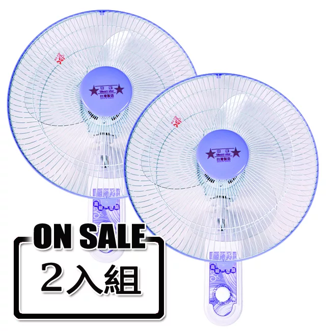 雙星牌14吋雙拉掛壁扇(2入組) TS-1433
