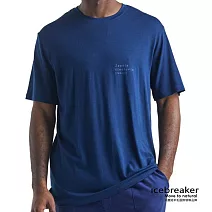【紐西蘭Icebreaker 】男 Sisao 圓領短袖上衣(天然染)-JN200-藍 / IB105510 延展性佳 S 菘藍植物