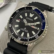 CITIZEN星辰精品錶,編號：CI00005,44mm圓形銀精鋼錶殼白色錶盤矽膠深黑色錶帶