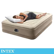 【INTEX】超厚絨豪華雙人加大充氣床-寬152cm (內建電動幫浦-fiber tech)(64427)